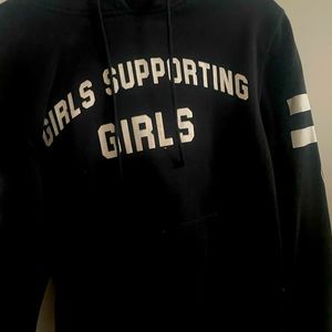Black hoodie with lettering